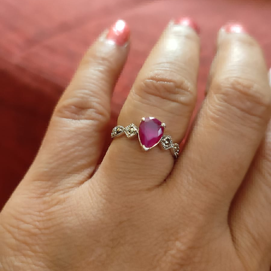 Pink Marcasite Ring